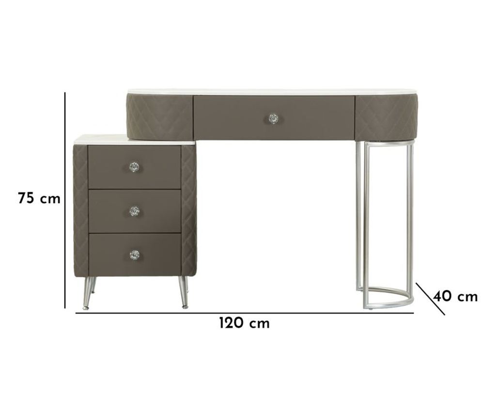 Konzolni stolić Sharon sivi 120 cm - 12