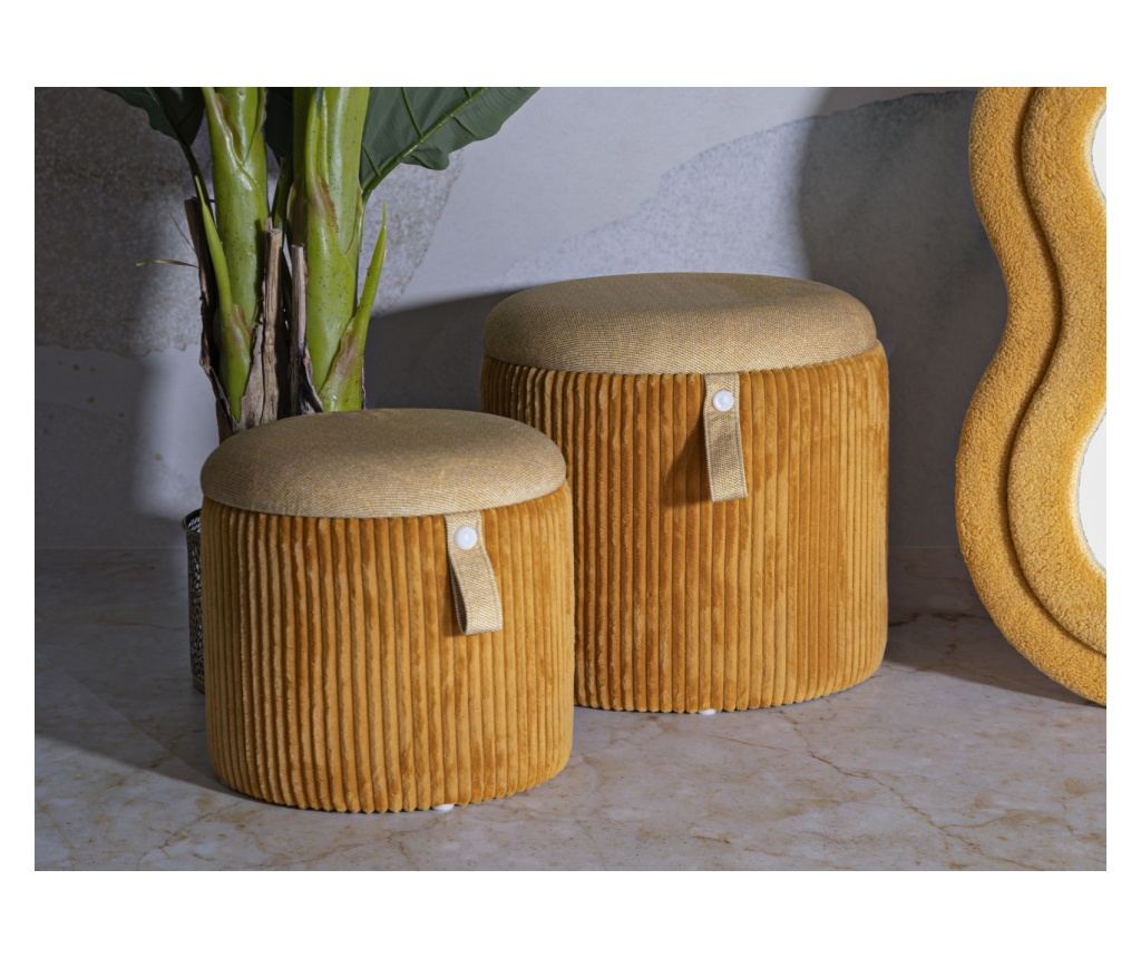 Пуф Bolzano жълт 38 см (2 бр.) - 9