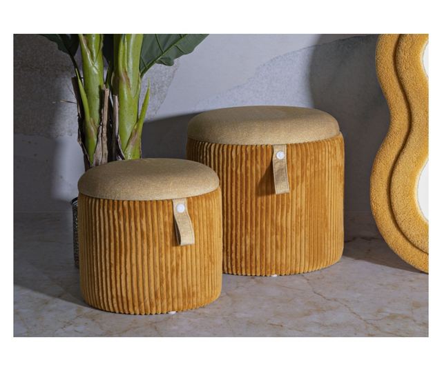 Пуф Bolzano жълт 38 см (2 бр.)