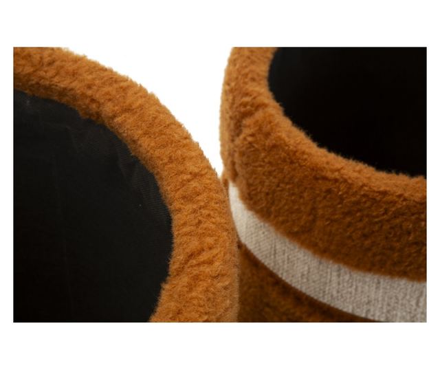 КОМПЛЕКТ ТАБУРЕТКИ С МЯСТО ЗА СЪХРАНЕНИЕ SAINT-MORITZ КАФЯВИ 2 БР. CM Ø 40X47-32X38