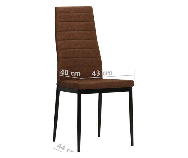 Stolice za blagovaonicu, 4 kom., smeđe, tkanina