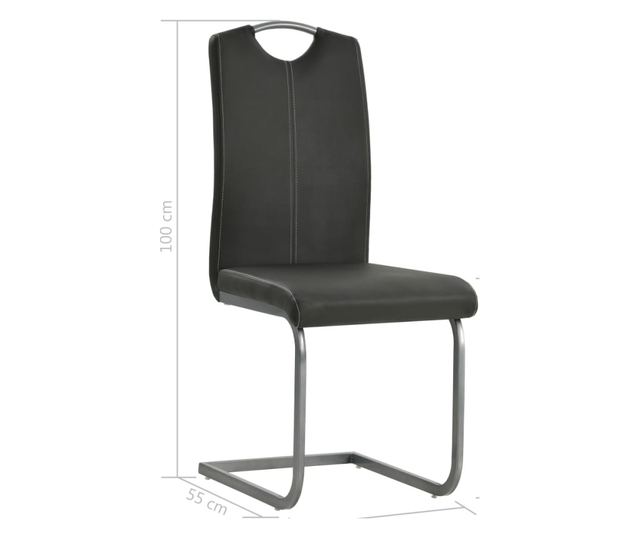 Kuhinjske stolice, 4 kom., siva, umjetna koža