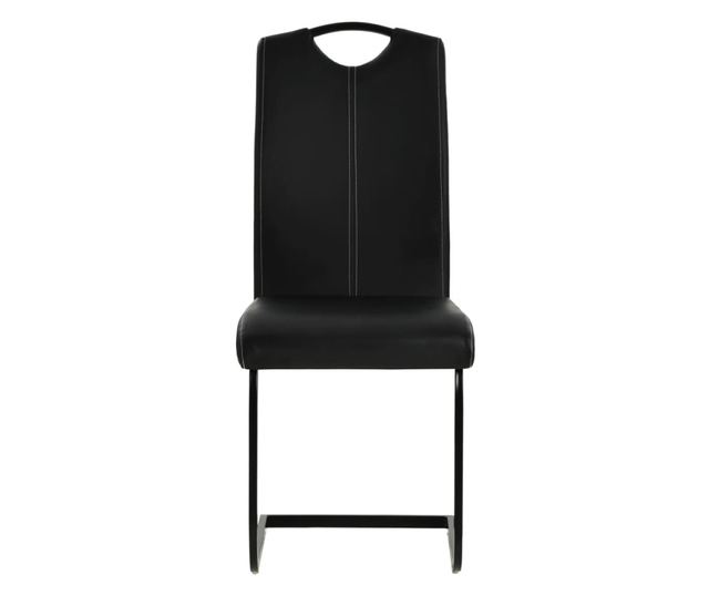 Kuhinjske stolice, 2 kom., crne, umjetna koža