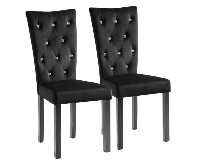 Kuhinjske stolice, 2 kom., crne, baršun