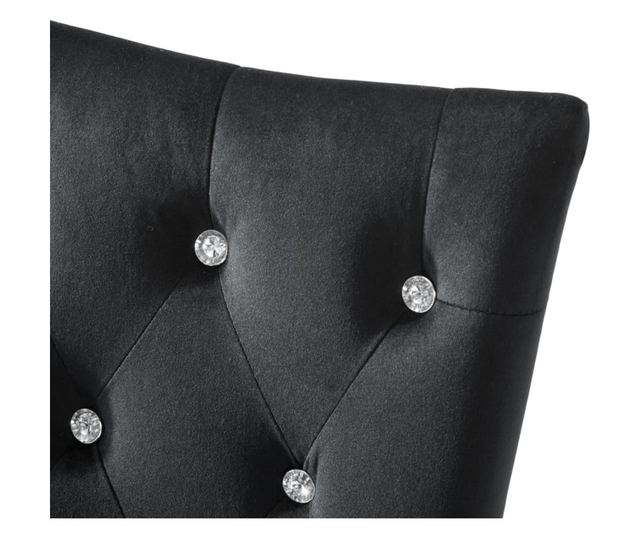 Kuhinjske stolice, 2 kom., crne, baršun