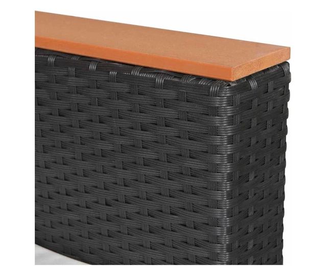 Vrtni namještaj s jastucima, 8 dijelova, crna boja, poliratan