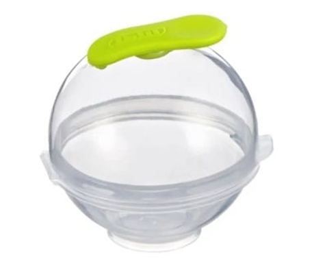 Комплект 2 формички за лед Ibili sphere, силикон/пластмаса, 7x11 см, прозрачни/зелени