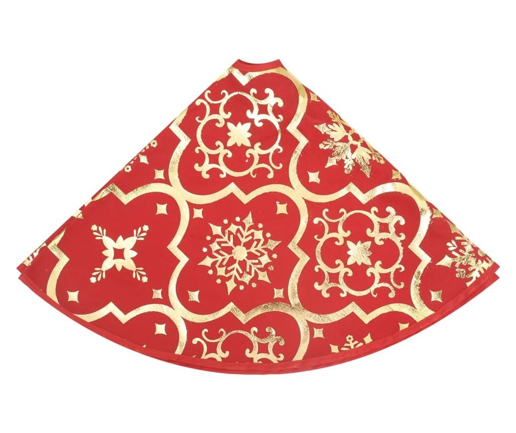 Božićna suknja za drvo s čarapom, crvena, 150 cm, tkanina - 5
