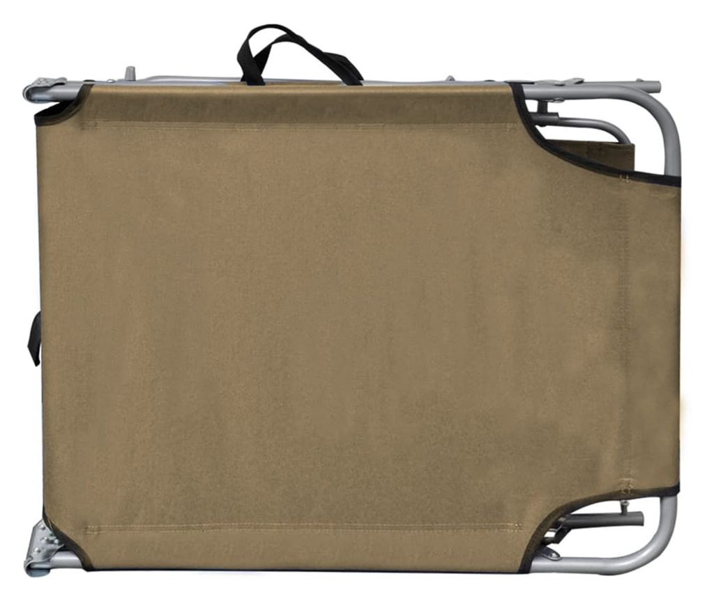 Zložljiv ležalnik s senčnikom, siva taupe, aluminij - 4