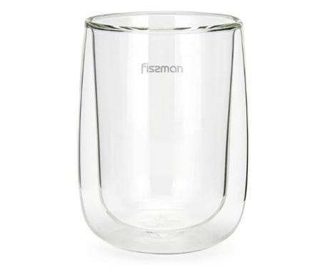Σετ 2 pahare Fissman-Bonbon, sticla borosilicata, 8x11 cm, 350 ml, διαφανές