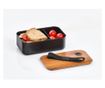 Zeller kutija za ručak, plastika/bambus, 19.3x11.8x6.8 cm, 750 ml, crna/smeđa