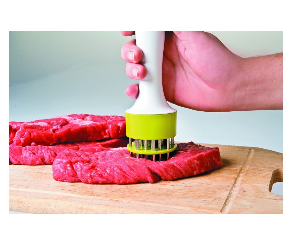 Ibili-Kitchen Aids młotek do zmiękczania mięsa, stal nierdzewna/plastik, 19x5 cm, biały/zielony - 2