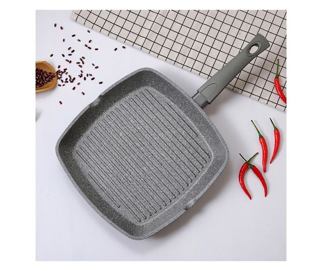 Fissman-Grey Stone grill serpenyő, 24x4cm, szürke, alumínium