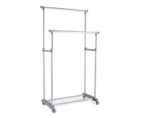 Suport haine dublu Zeller, metalic, dimensiune 84x43x170 cm