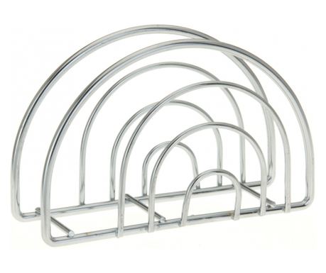 Отличен държач за салфетки, хромирана стомана, 14x4x8.5 см, сребро
