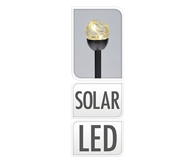 ProGarden napelemes világítás 5 darabos szett, rozsdamentes acél/üveg, 36x6 cm, ezüst/fekete színben