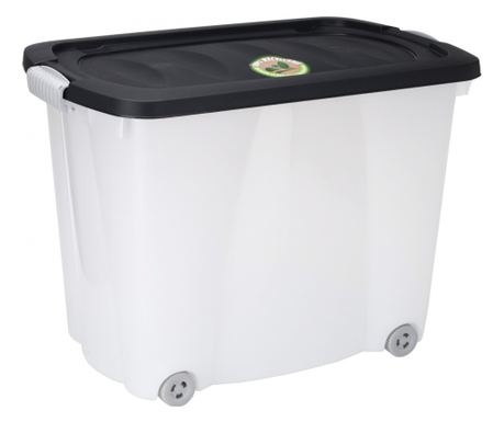 Vynikající úložný box na domácí potřeby, polypropylen, 60x40x44, 60 l, transparentní/antracit