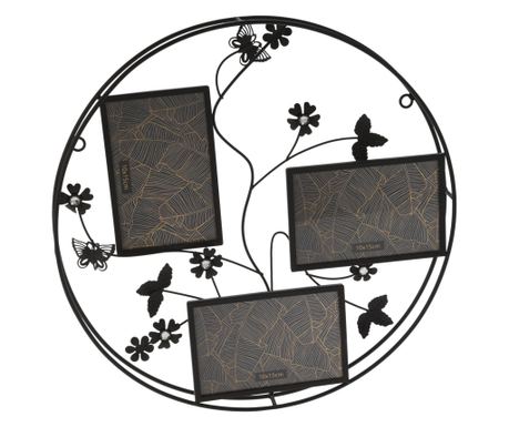 Kruhový držák na fotografie Home&Styling Collection, kovový, 38 cm, černý