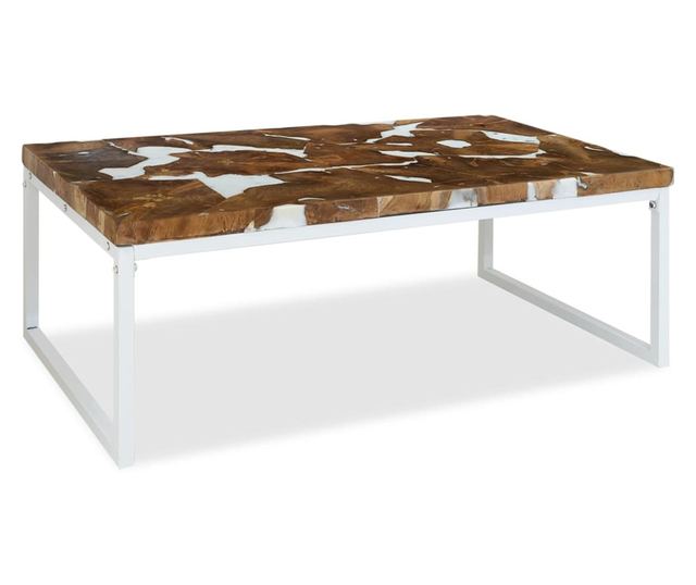 Stolić za kavu od tikovine i smole, 110 x 60 x 40 cm