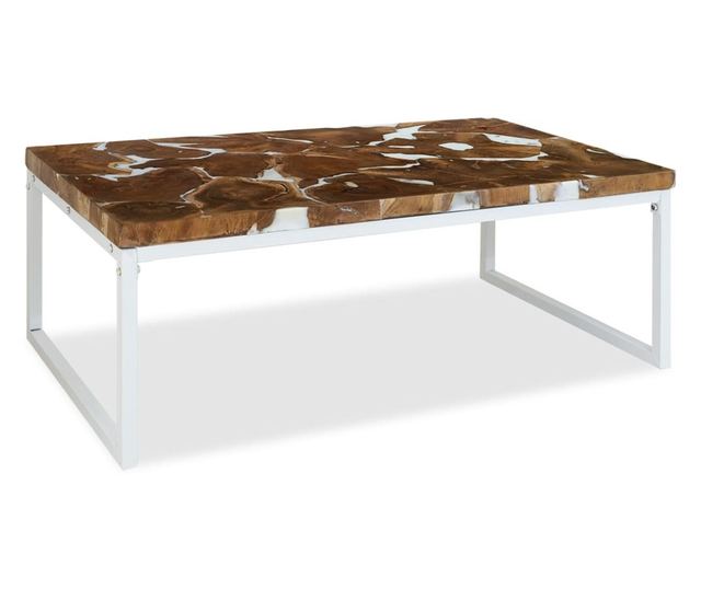 Stolić za kavu od tikovine i smole, 110 x 60 x 40 cm