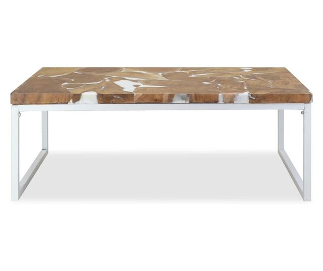 Stolić za kavu od tikovine i smole, 110 x 60 x 40 cm