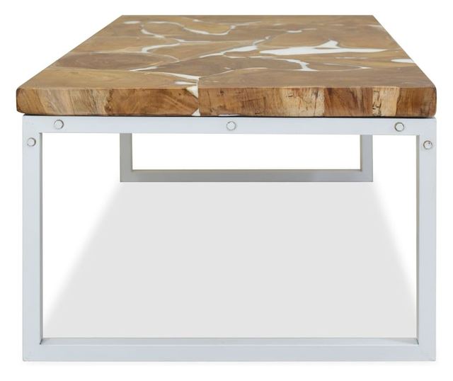 Stolić za kavu od tikovine i smole, 110 x 60 x 40 cm