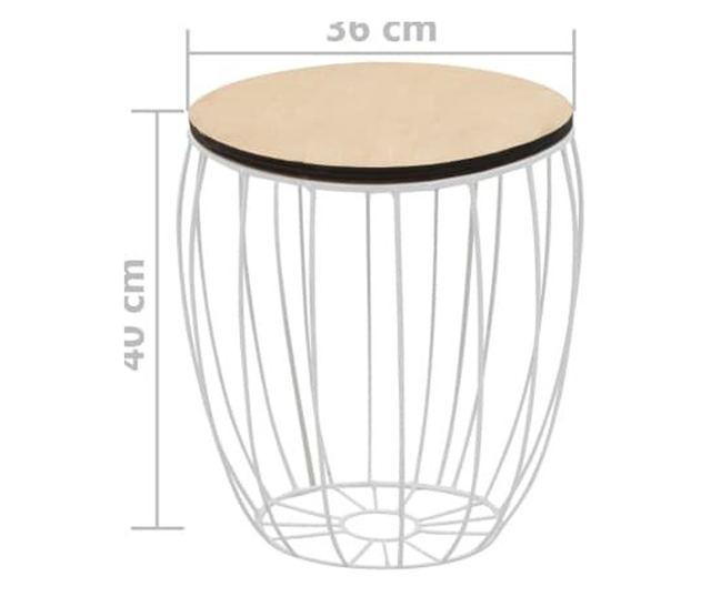 Set stolića za kavu, 3 kom., šperploča od topole, željezo