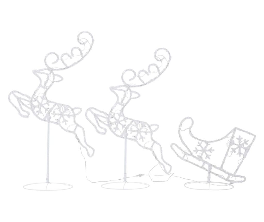 Irvas i saonice božićna dekoracija, toplo bijela, 260x21x87 cm, akril - 4