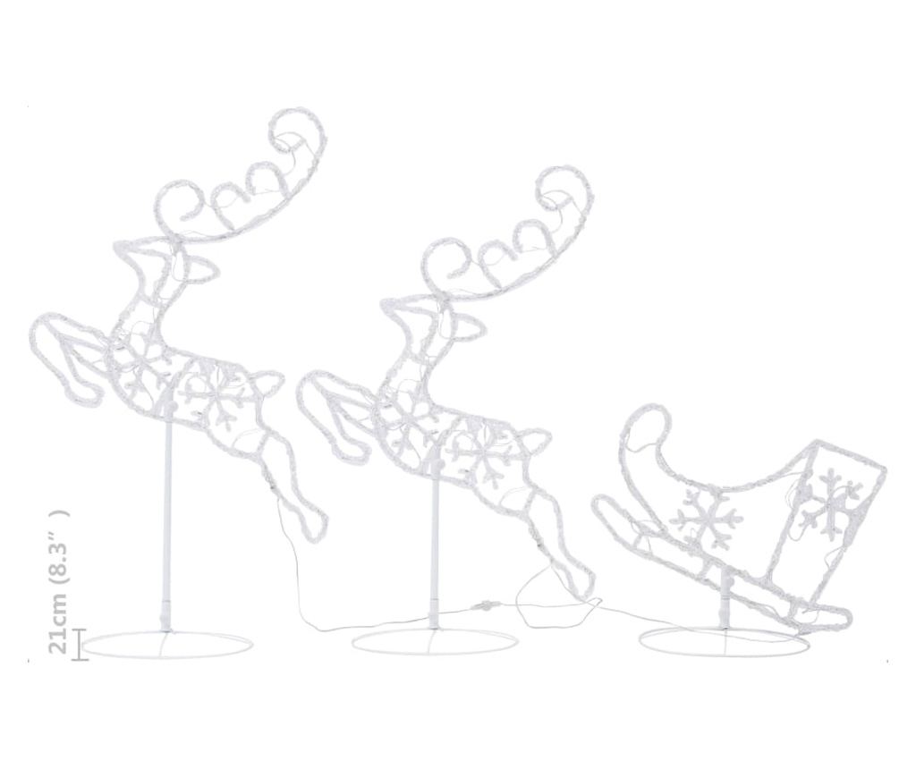 Irvas i saonice božićna dekoracija, toplo bijela, 260x21x87 cm, akril - 10