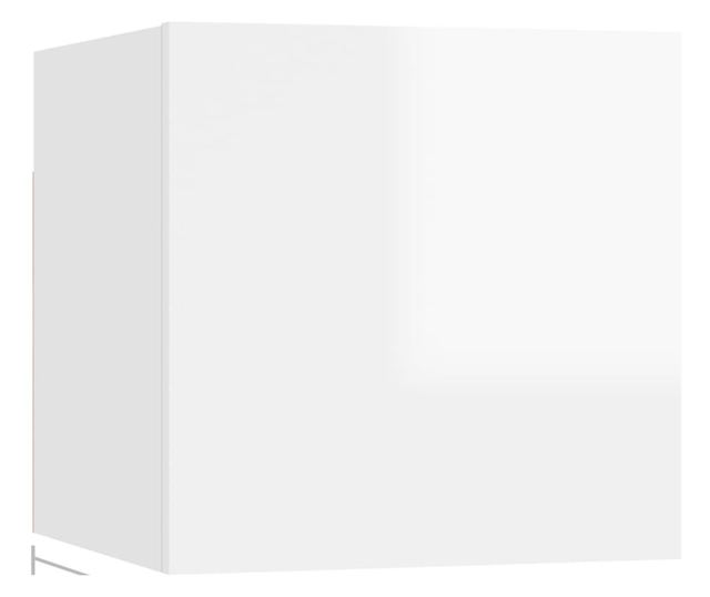 Set TV ormarića, 8 komada, bijeli visoki sjaj, MDF