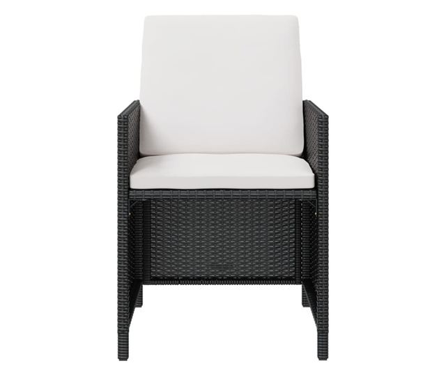 Set vanjskog namještaja 13 komada crna, poliratan, drvo akacija