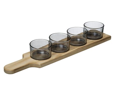 Set servire aperitiv Arha, 5 piese, 45x9.3x6 cm