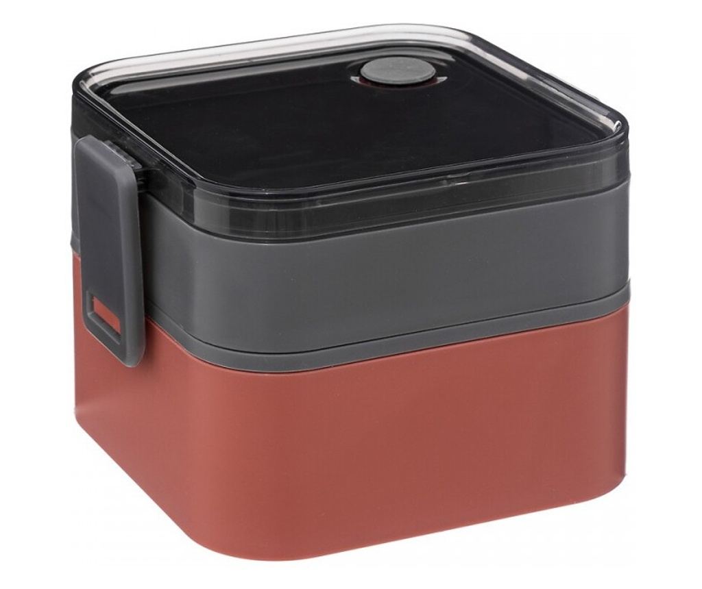 Cutie pranz Alfred, plastic fara BPA, rosu, 14.2 x 11.6 x H 16 cm