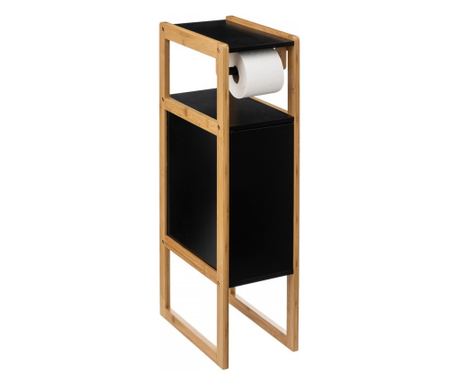 Рафт за баня Enzo Black, MDF, бамбук, 33 x 20 x В 80 см
