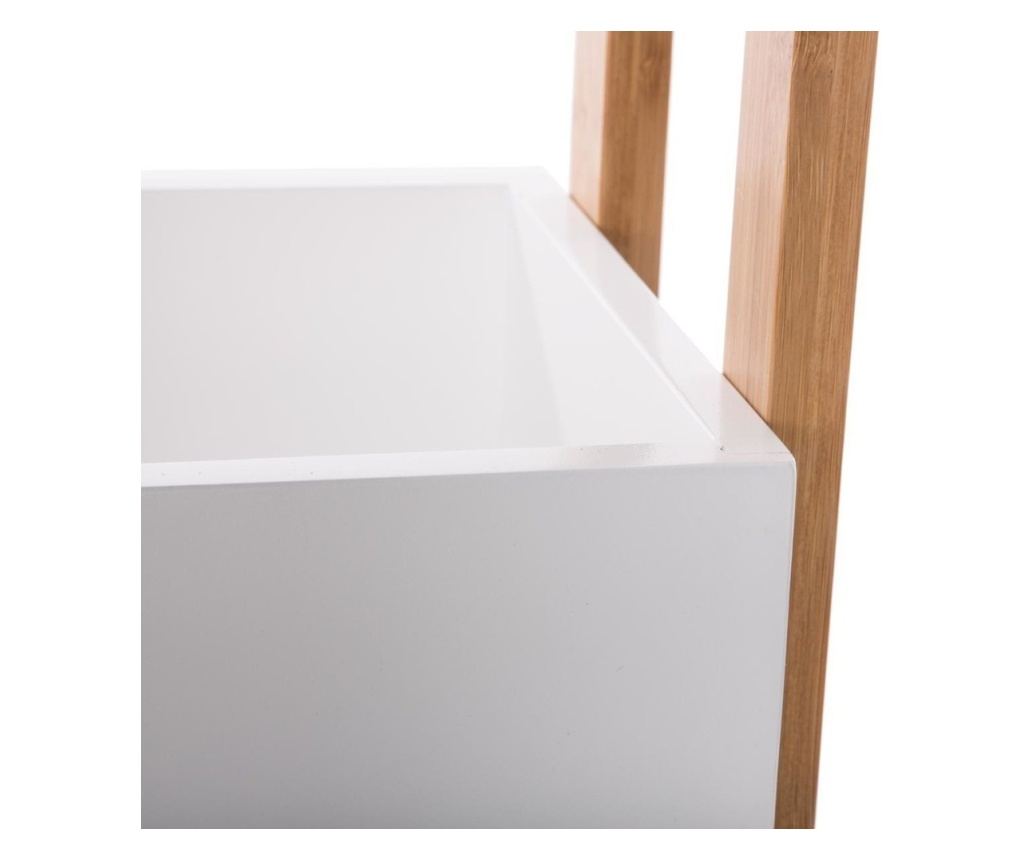 Instant gurulós polc, bambusz, fehér, 41 x 20 x M 80,5 cm - 2