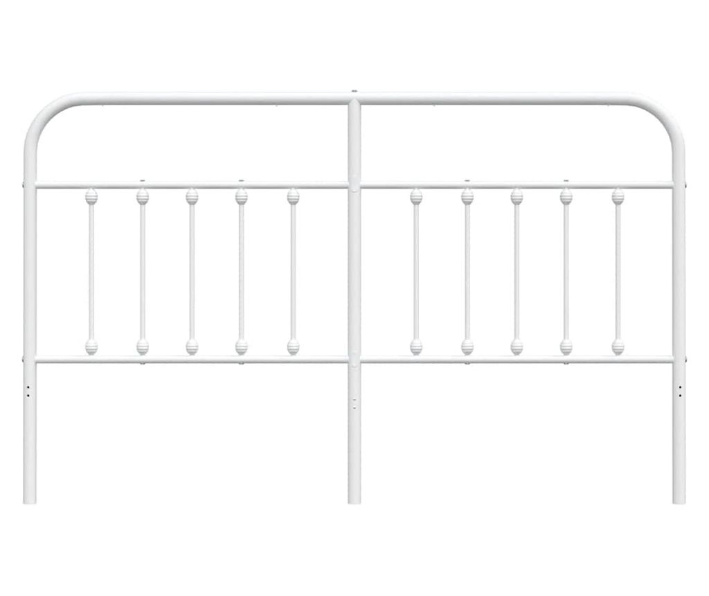 Okvir za krevet od metala, bijeli, 160 cm - 4