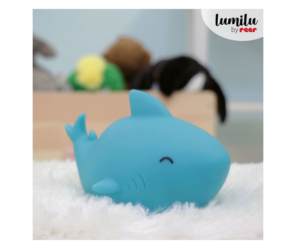 LED noćno svjetlo s timerom, oblik morskog psa, plavo, Lumilu Sea Life Shark, Reer 52303 - 4