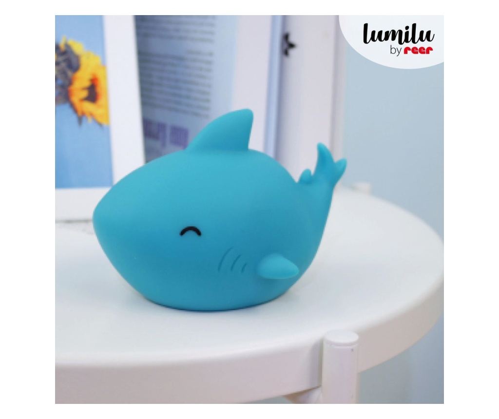 LED noćno svjetlo s timerom, oblik morskog psa, plavo, Lumilu Sea Life Shark, Reer 52303 - 5