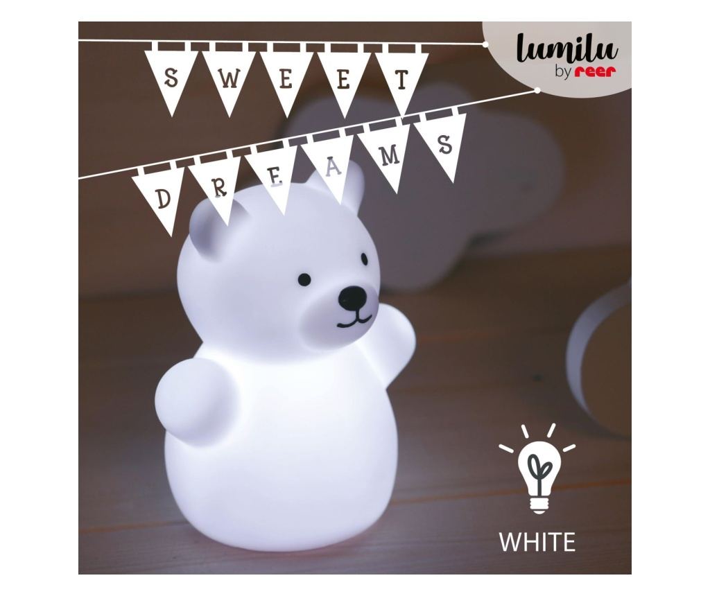 LED nočna lučka, oblika medveda, bela, Lumilu Mini Zoo Bear, Reer 52330 - 3