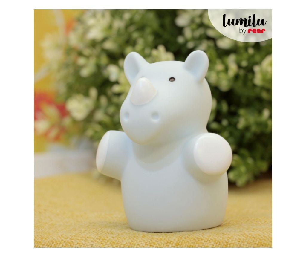 LED noćno svjetlo, oblik nosoroga, plavo, Lumilu Mini Zoo Rhino, Reer 52343 - 4
