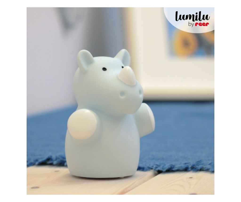 LED noćno svjetlo, oblik nosoroga, plavo, Lumilu Mini Zoo Rhino, Reer 52343 - 5