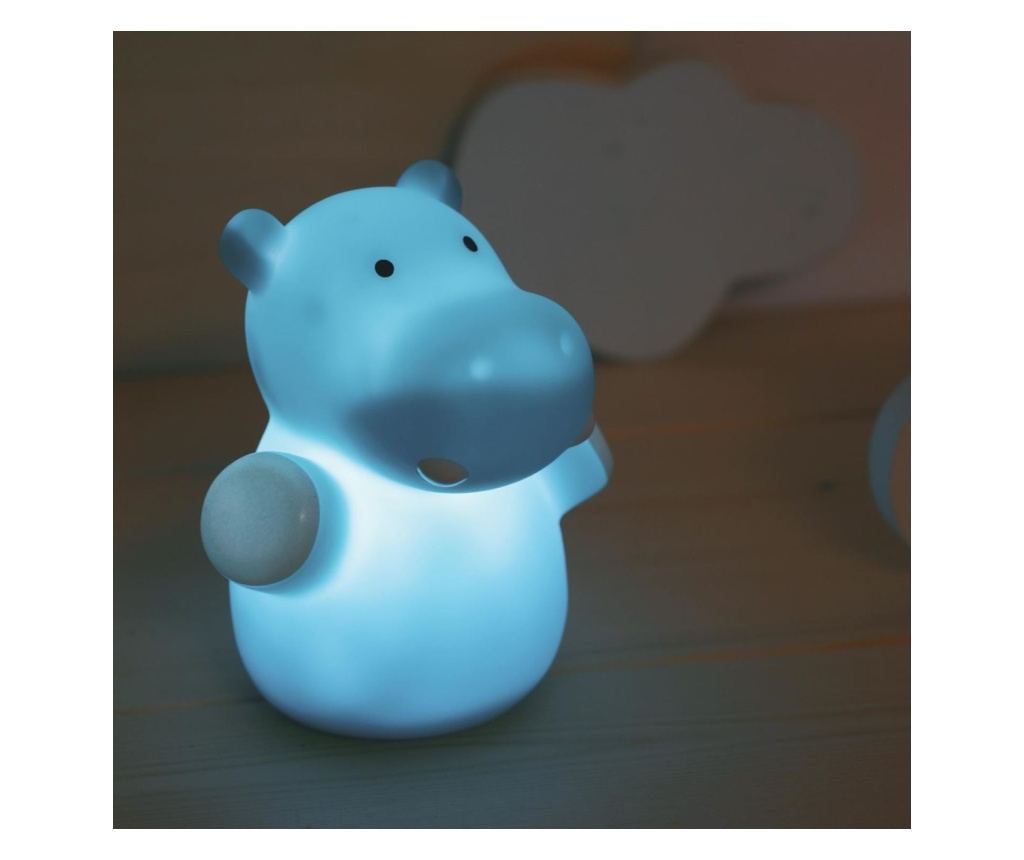LED noćno svjetlo, oblik nilskog konja, plavo, Lumilu Mini Zoo Hippo, Reer 52353 - 4