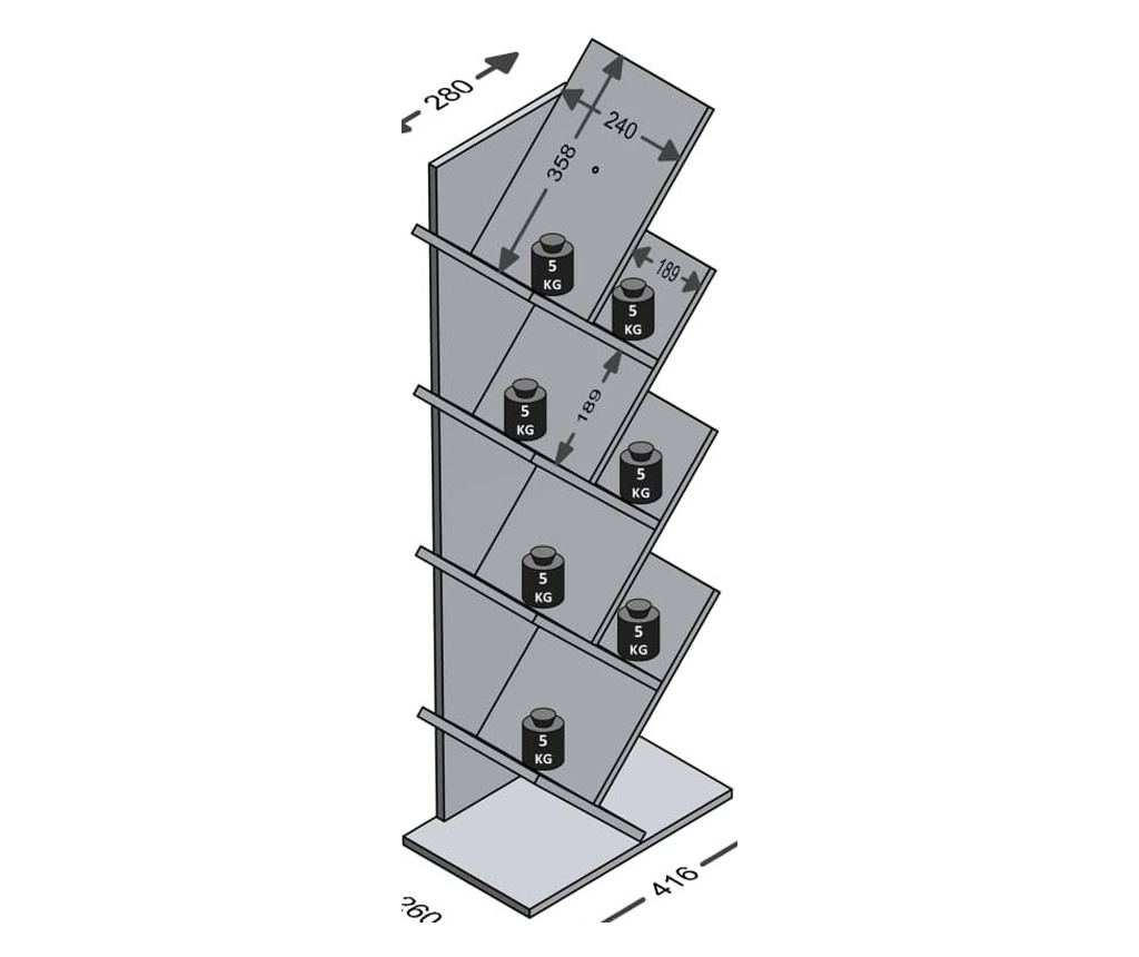 FMD Fggleges geometriai knyvespolc, tlgy - 5