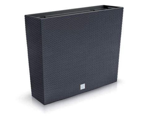 Jardiniera decorativa, imitatie ratan, antracit, 58x18x49.8 cm, Rato Case
