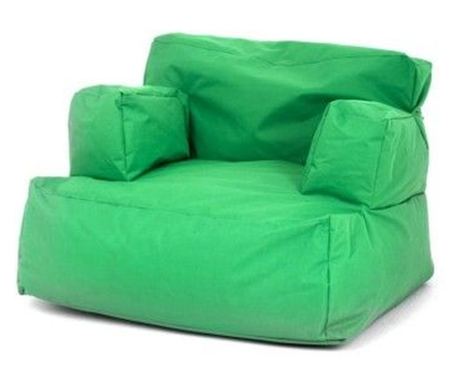 Μεγάλη πολυθρόνα τύπου Bean Bag, υφασμάτινη γεμισμένη με πολυστυρένιο, πράσινη, 80 x 80 x 70 εκ.