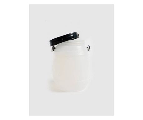 Bidon 1.5 litri, cu toarta si capac prin infiletare, Plastic Alb