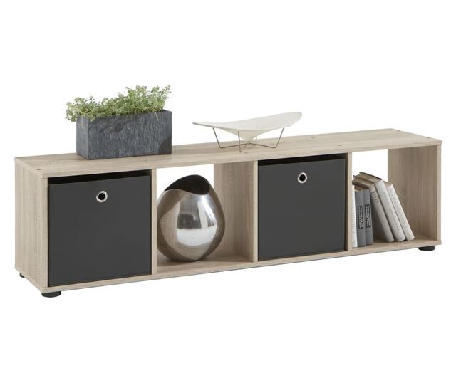 FMD Fggleges polc 4 rekesszel, tlgy