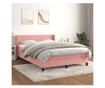 Боксспринг легло с матрак, розово, 140x190 см, кадифе