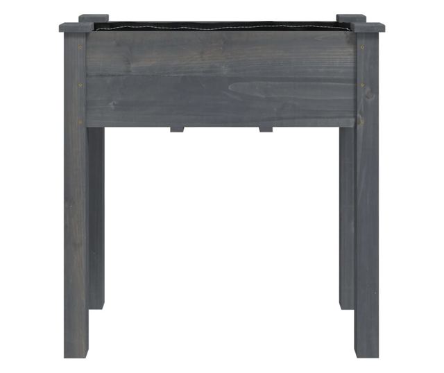 Žardinjera s oblogom, siva, 71x37x76 cm, masivno drvo jele