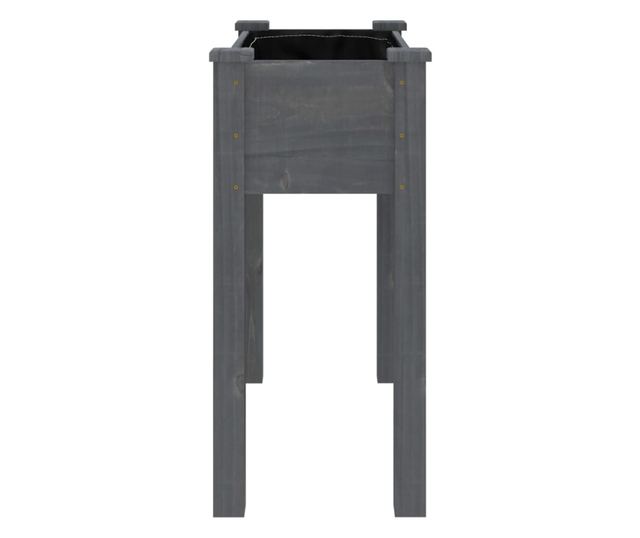 Žardinjera s oblogom, siva, 71x37x76 cm, masivno drvo jele